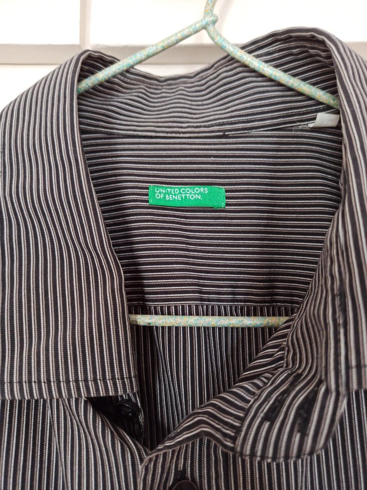 Benetton Uzun Kollu Siyah Erkek Gömlek(xl) - Görsel 2