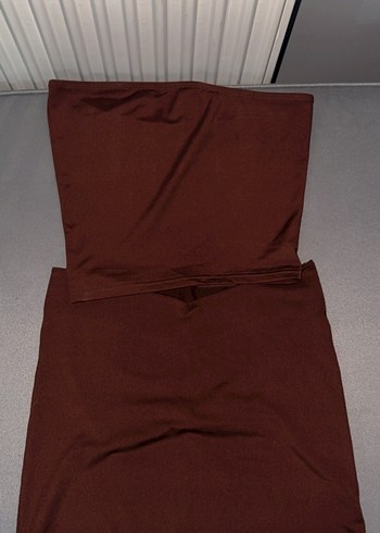 Kahverengi etek crop takım - Görsel 2