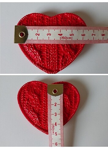 Kırmızı Örgü Kalpli Magnet - Görsel 3