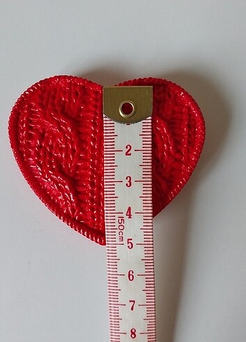 Kırmızı Örgü Kalpli Magnet - Görsel 5