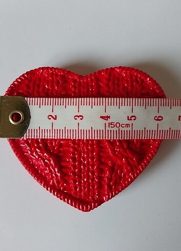 Kırmızı Örgü Kalpli Magnet - Görsel 6
