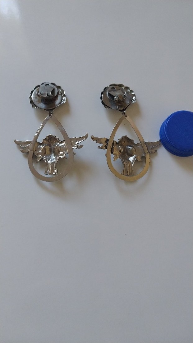 Kartal Detaylı Metal Küpe - Görsel 2