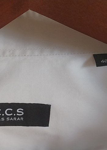CCS SARAR 42 beden Beyaz Erkek Gömlek - Görsel 3
