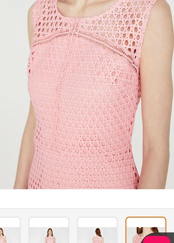 Puantiyeli Fırfırlı Mini Pembe Elbise - Görsel 3