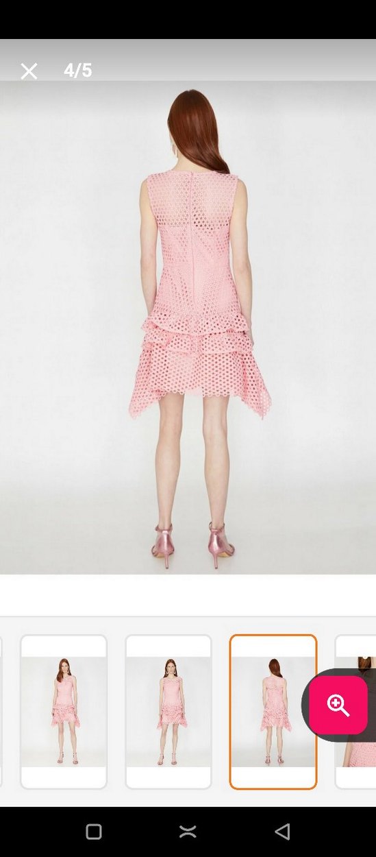 Puantiyeli Fırfırlı Mini Pembe Elbise - Görsel 2