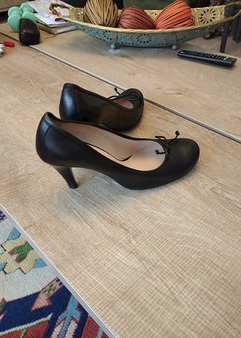 İnci Siyah Tokalı Stiletto Ofis Ayakkabısı - Görsel 3