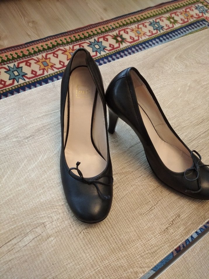 İnci Siyah Tokalı Stiletto Ofis Ayakkabısı - Görsel 2