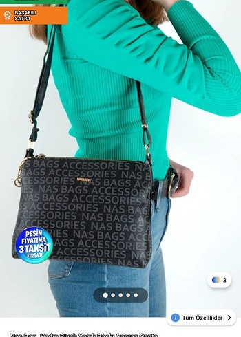 Siyah Kadın kaliteli Omuz ve çapraz ayarlanabilir  Çanta - Görsel 6