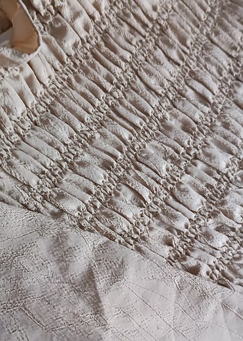 H&M marj
kalı Bej Keten Fırfırlı Bohem Kadın Bluz - Görsel 5