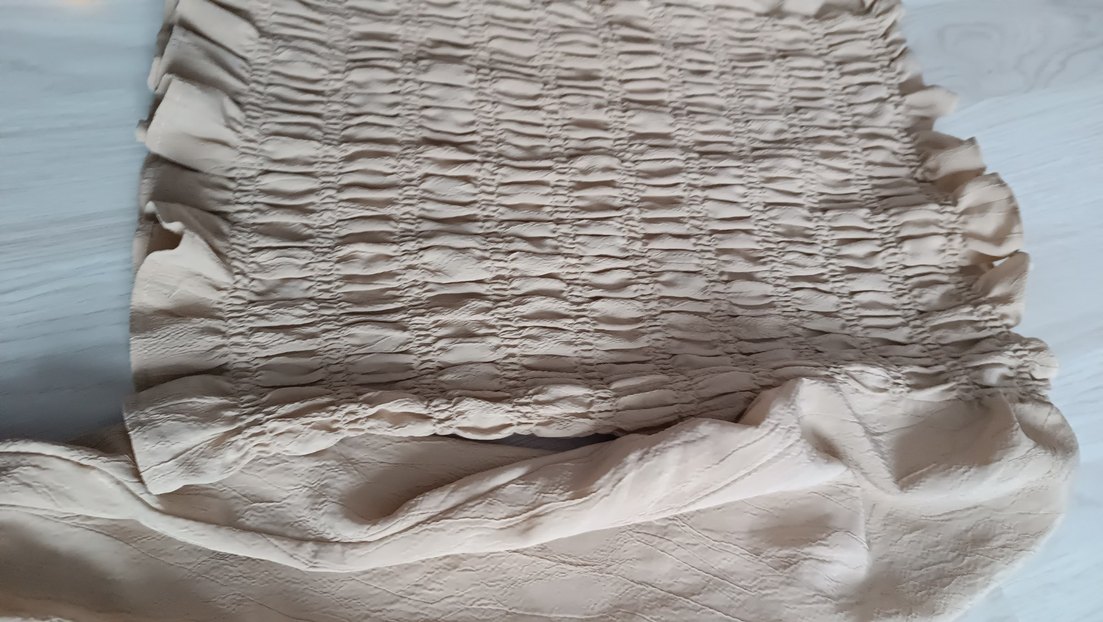 H&M marj
kalı Bej Keten Fırfırlı Bohem Kadın Bluz - Görsel 3