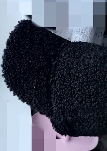 Siyah Peluş Kadın Şapka - Görsel 5