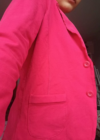 Kırmızı Kadın Düğmeli Midi Blazer - Görsel 4