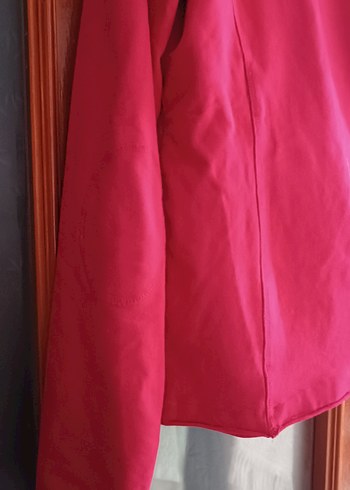 Kırmızı Kadın Düğmeli Midi Blazer - Görsel 10