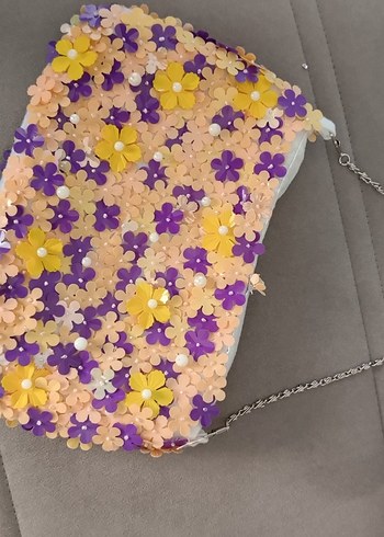 nakışlı boncuklu pullu çanta - Görsel 2