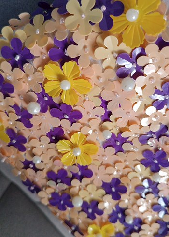 nakışlı boncuklu pullu çanta - Görsel 11