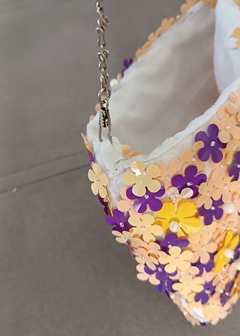 nakışlı boncuklu pullu çanta - Görsel 7