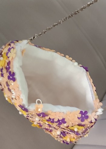 nakışlı boncuklu pullu çanta - Görsel 8