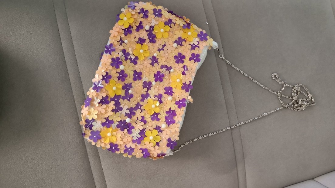 nakışlı boncuklu pullu çanta - Görsel 2