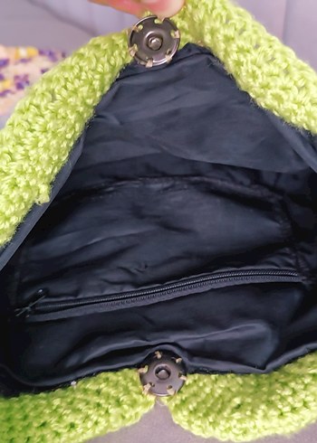 Yeşil Örgü Kadın Çanta İnci Detaylı bohem tatail için uygun - Görsel 9