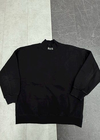 Siyah Boğazlı Erkek Sweatshirt - Görsel 2