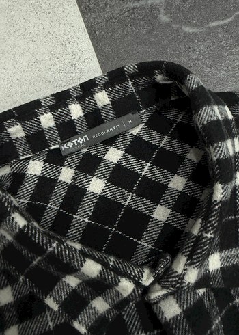 Unisex Siyah Kareli Uzun Kollu Gömlek - Görsel 2