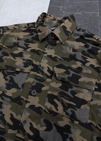 Erkek Kamuflaj Desenli Rahat Kesim Gömlek - Görsel 2