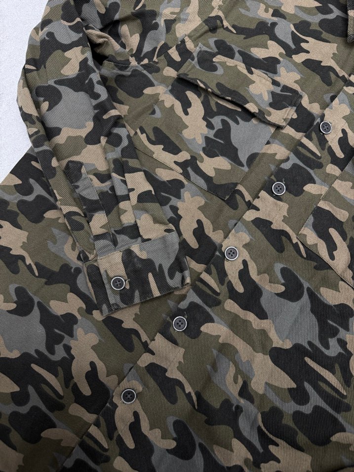 Erkek Kamuflaj Desenli Rahat Kesim Gömlek - Görsel 4