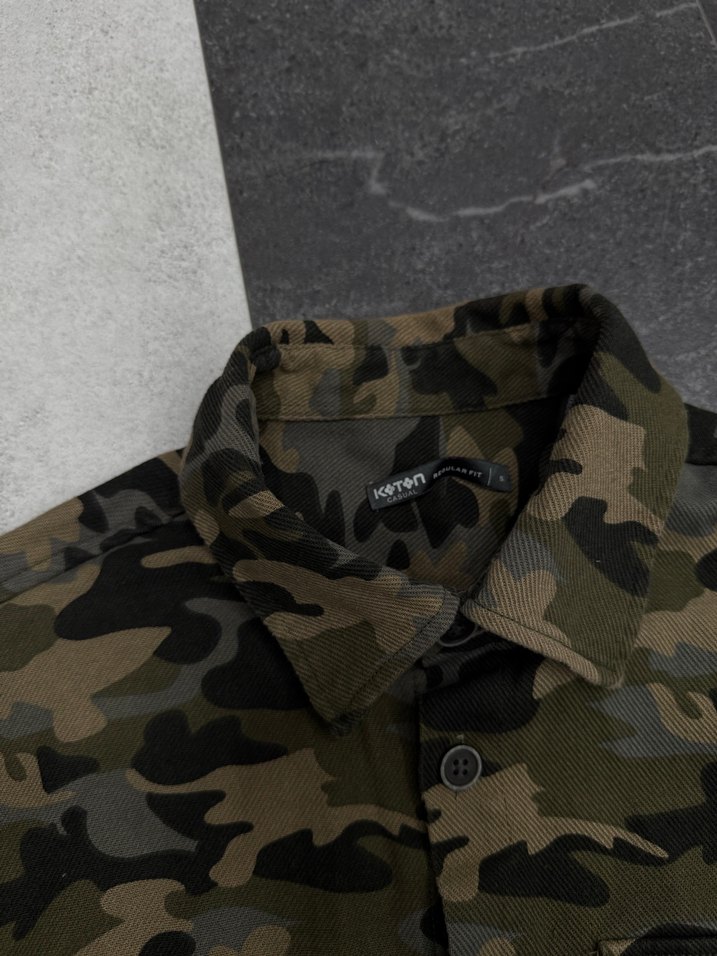 Erkek Kamuflaj Desenli Rahat Kesim Gömlek - Görsel 3