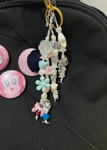 Pembe Boncuklu Çanta Charm - Görsel 2