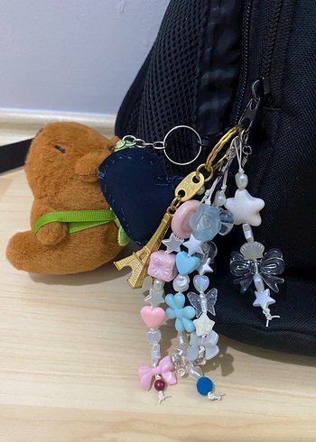 Pembe Boncuklu Çanta Charm - Görsel 3