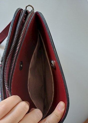  Beden bordo Renk Bordo Deri Kadın Omuz Çantası