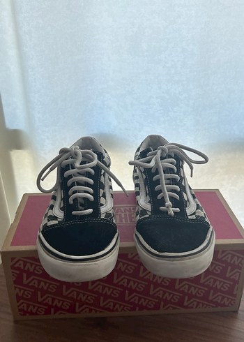 37 Beden Orjinal kutulu Vans Kadın Gri Kareli Sneakers