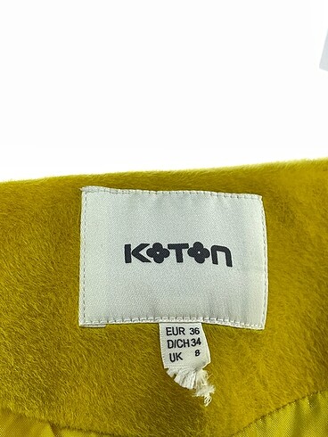 36 Beden sarı Renk Koton Kaban %70 İndirimli.