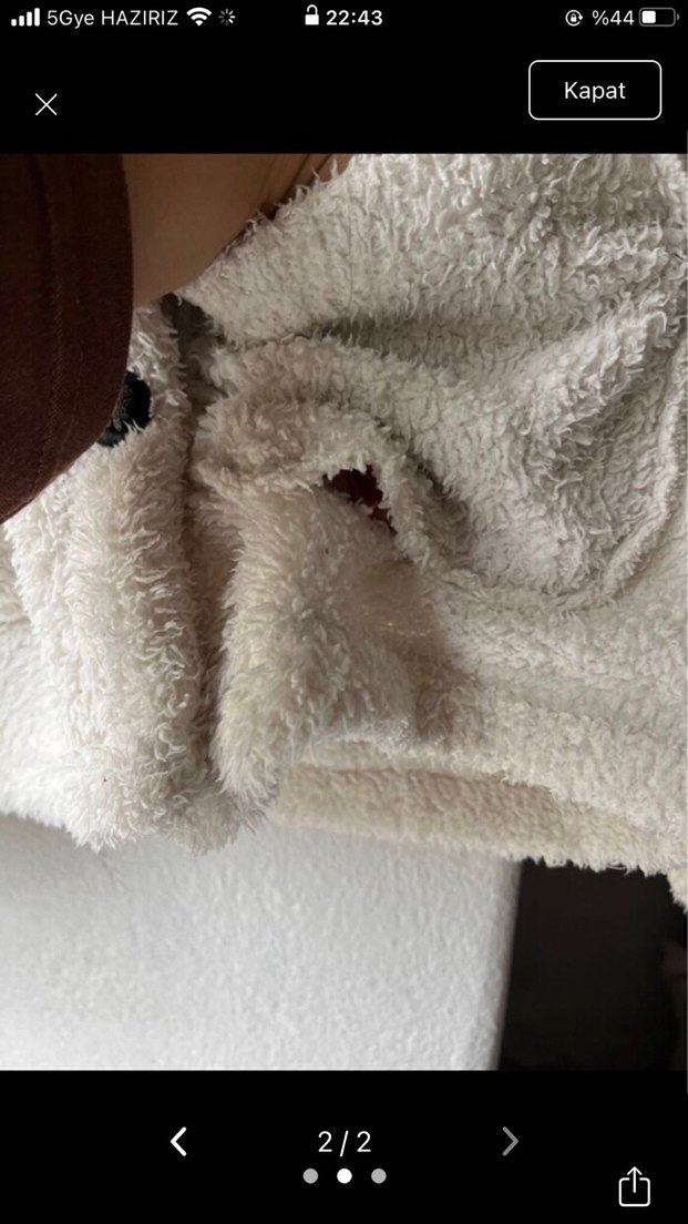 Düğmeli Uzun Kollu Beyaz Kadın Ceket - Görsel 2