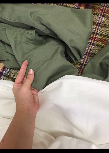 Kadın Haki Kumaş Pantolon  Midi Boy - Görsel 2