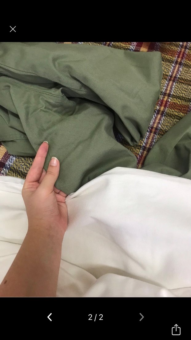 Kadın Haki Kumaş Pantolon  Midi Boy - Görsel 2