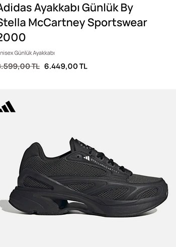 Adidas x Stella McCartney Siyah Spor Ayakkabı