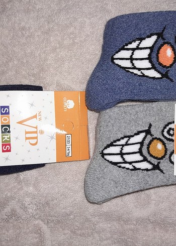 Çocuklar için Havlu Çok Renkli Desenli Çorap 3- 4 yaş - Görsel 2