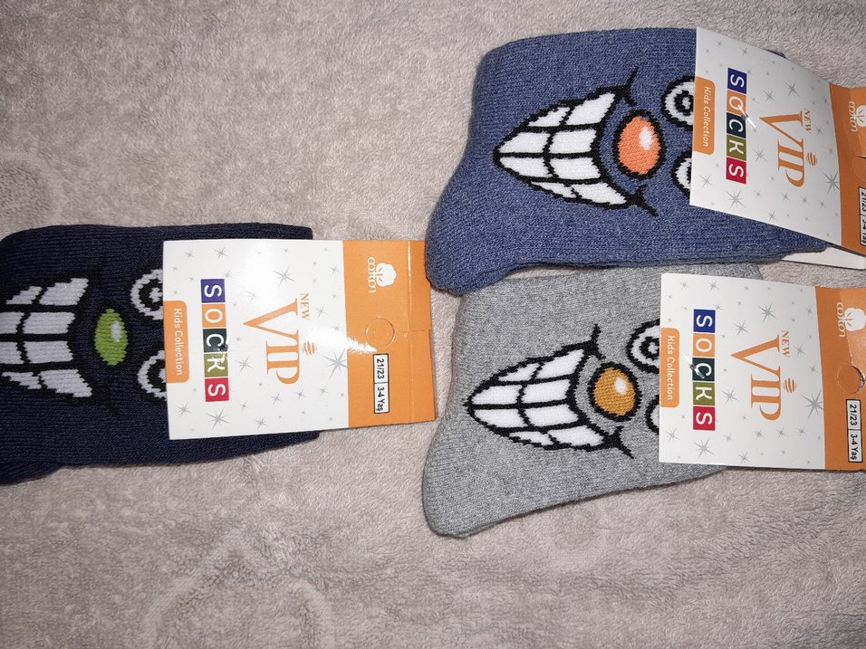 Çocuklar için Havlu Çok Renkli Desenli Çorap 3- 4 yaş - Görsel 2