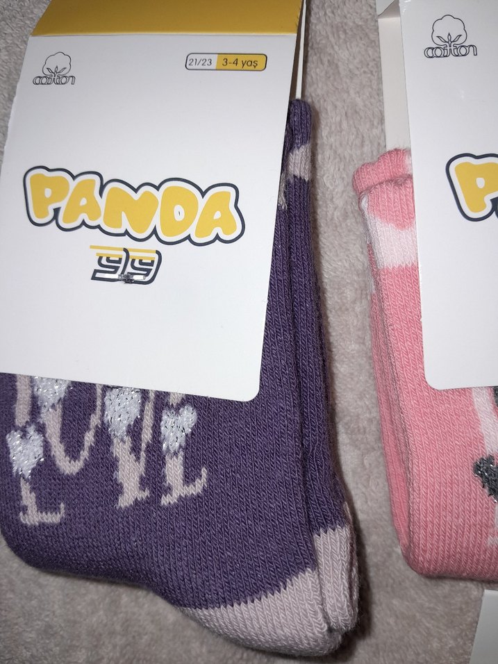 Kız Çocuk Havlu  Pembe Desenli Polar Çorap 3- 4 yaş - Görsel 2