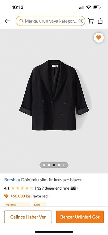 BERSHKA M BEDEN BLAZER