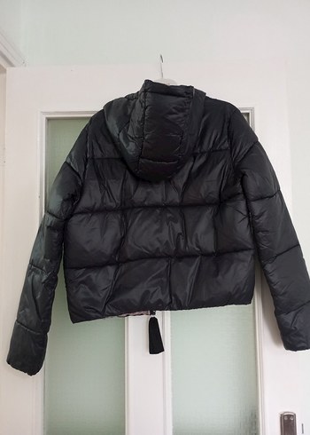 Kadın Siyah Fermuarlı Kısa Mont - Görsel 3