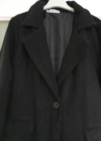 Tek Düğmeli Siyah Klasik Kaban - Görsel 2