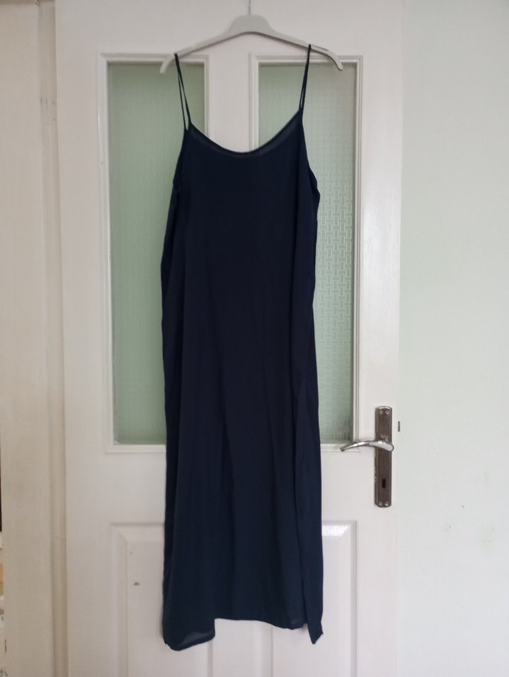 Nakışlı Mavi Uzun Bohem Elbise - Görsel 5