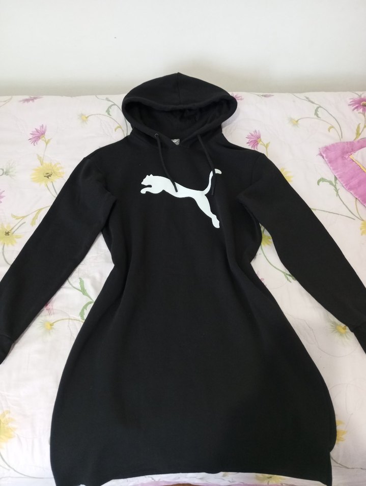 Puma Siyah Uzun Kollu Baskılı Kız Elbisesi - Görsel 3