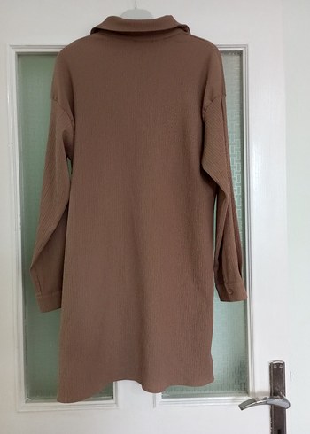 Bej Uzun Kollu Keten Kadın Gömlek - Görsel 5