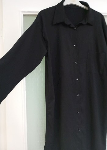 Bej Uzun Kollu Keten Kadın Gömlek - Görsel 6