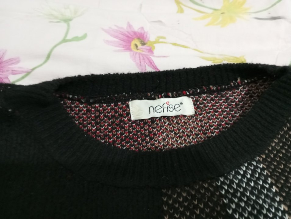 Kadın Çok Renkli Desenli Örgü Kazak - Görsel 2