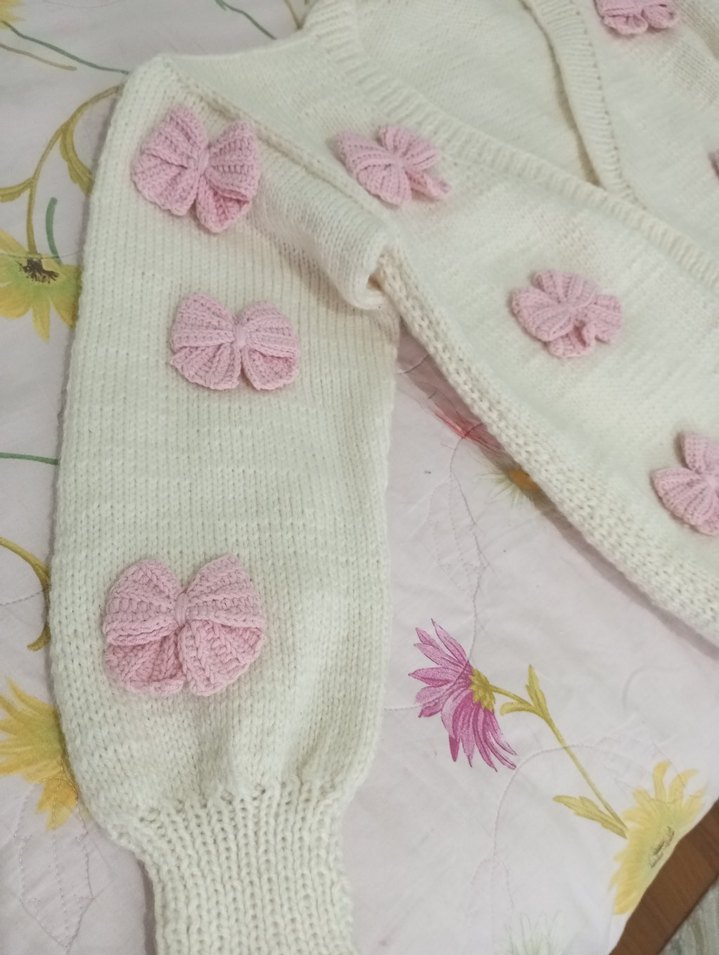 krem pembe fiyonklu hirka - Görsel 2