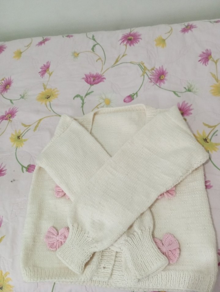 krem pembe fiyonklu hirka - Görsel 5